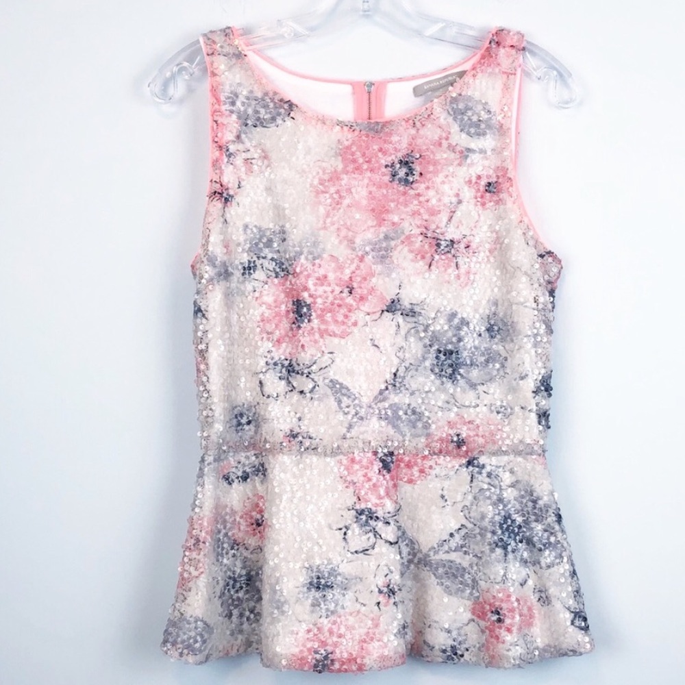 Banana Republic Sequins Peplum. Floral print. - Picture 2 of 6
